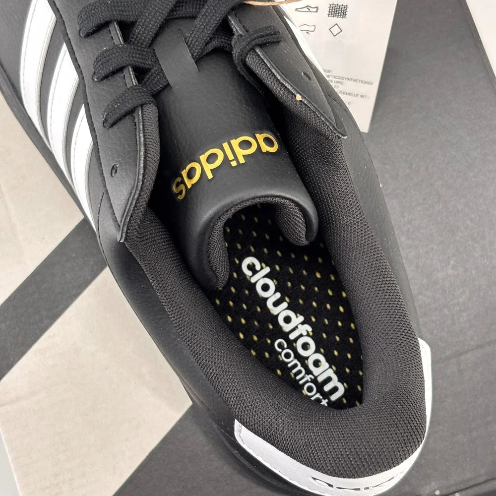 Adidas Grand Court 2.0 Mens Size 12 Black White JR0546 New NWT Sneakers Shoes